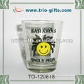 Clear shot glass with funny face decal